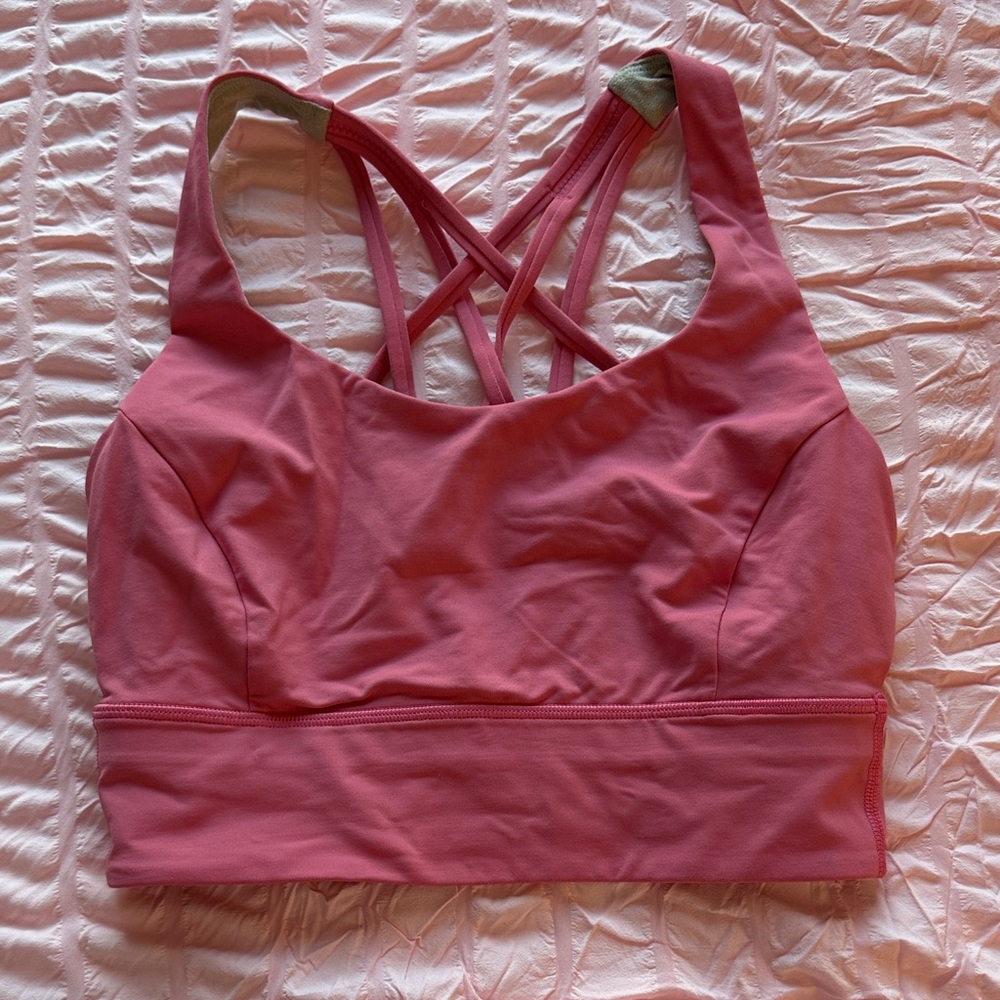 Pink lululemon longline bra